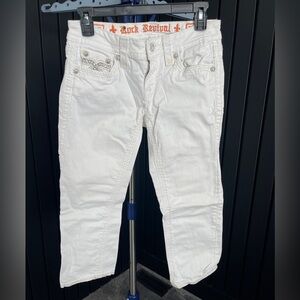 Women’s Rock Revival White Capri